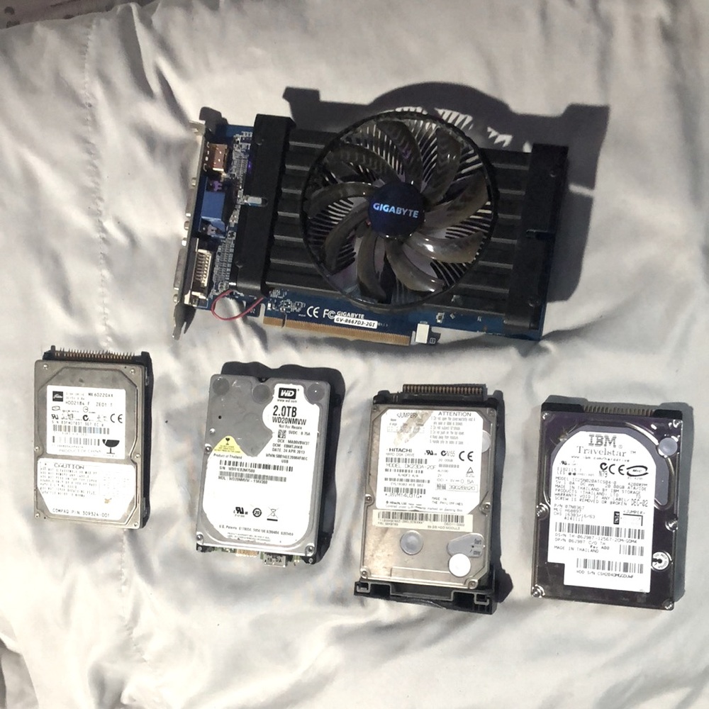 Gigabyte graphics card and 4 drives sold already